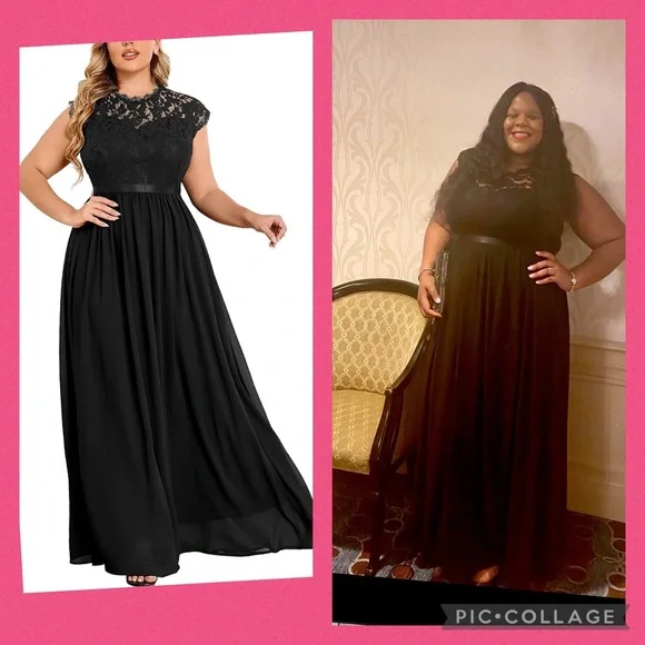 Miusol | Dresses | Black Miusol Womens Formal Floral Lace Plus Size Dress |  Poshmark